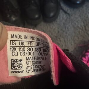 Adidas Black and Pink Sneakers